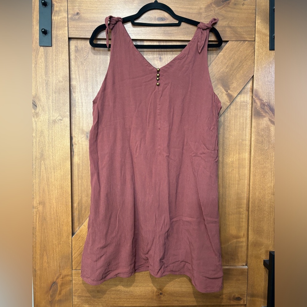 Dress with faux brass buttons